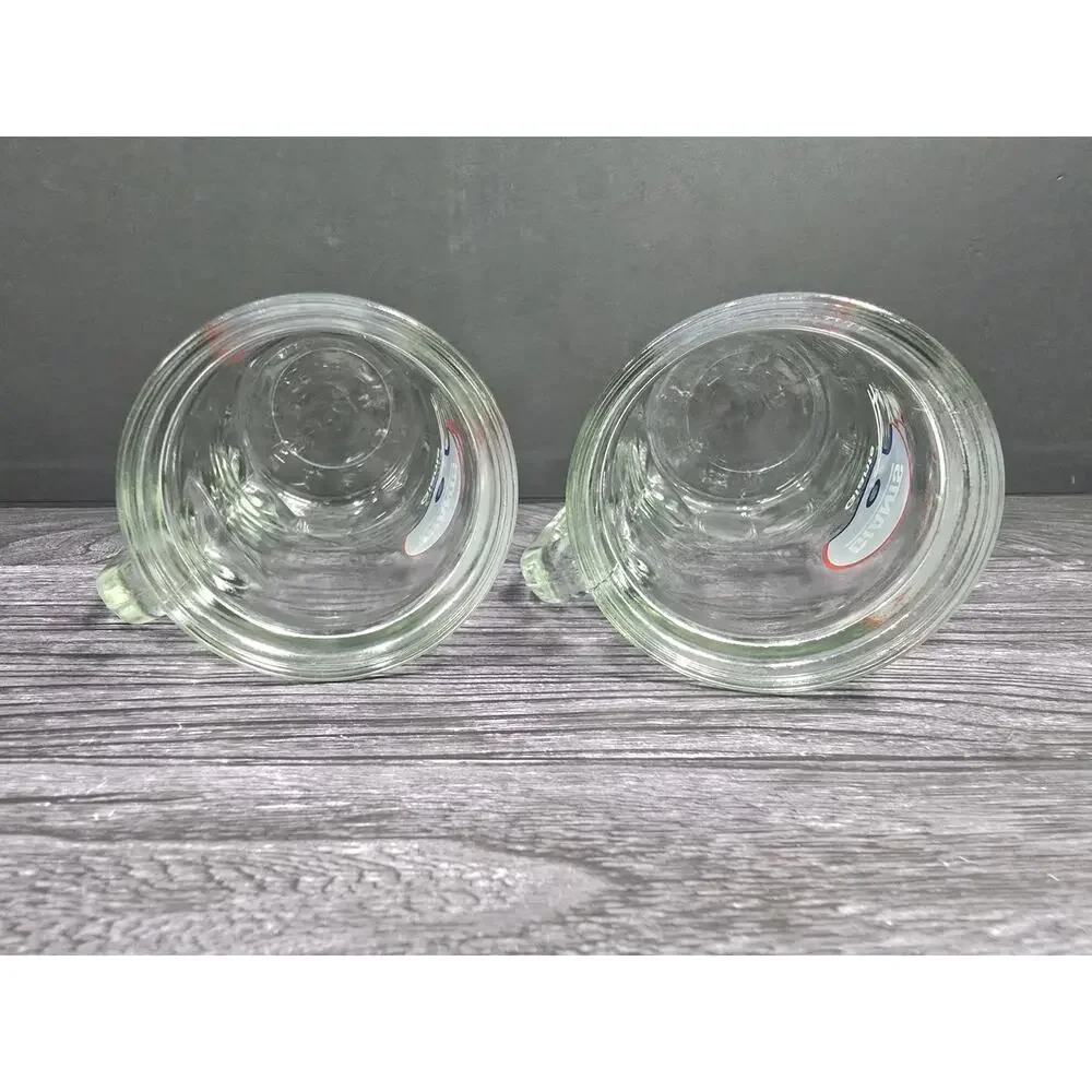 VTG NY Giants Glass Barware Set of 3 - 1980s Fisher Peanut Mugs & 1992 Football